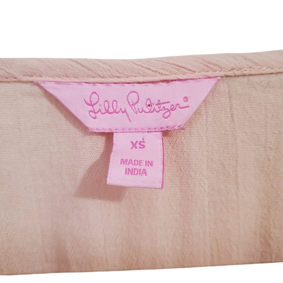 Lilly Pulitzer Shandy Top Tassels Pompom Embroidered XS Cotton Blend - Picture 10 of 14